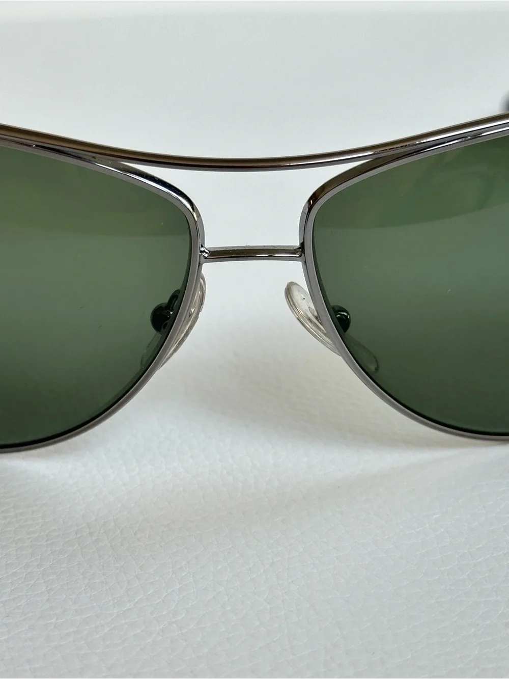 Ray-Ban 3293 Aviator Polarized Sunglasses Gunmetal Pilot Frame Green Lenses 63mm